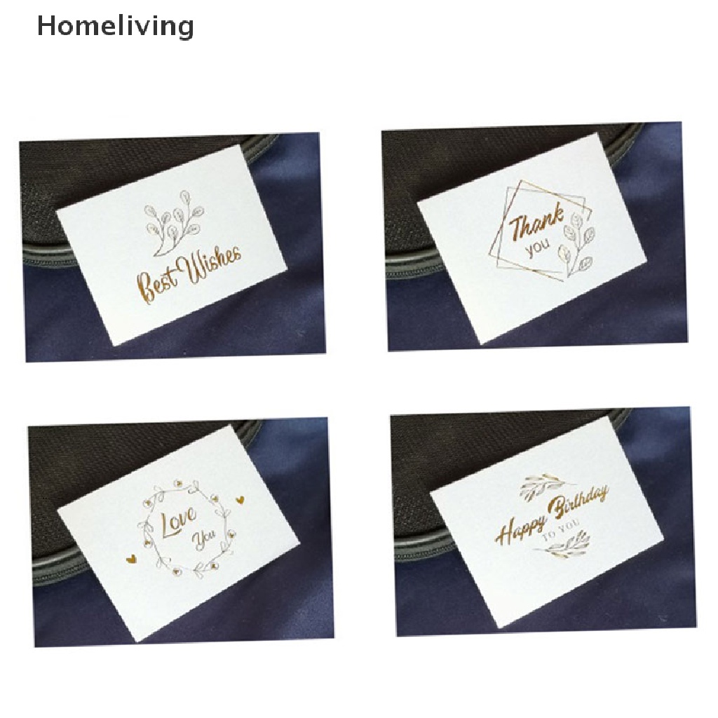 Set 50 Thiệp Chúc Mừng Sinh Nhật / Đám Cưới Màu Đồng In Chữ Thank You Xinh Xắn Thẻ