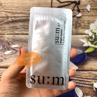 MẶT NẠ SỦI BỌT THẢI ĐỘC TRẮNG DA - SU:M37 TRẮNG - BRIGHT AWARD BUBBLE-DE MASK ( Sum Trắng )