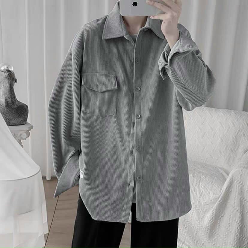 Áo khoác nam nữ sơ mi nhung tăm màu đen dày quảng châu unisex kute hàn quốc dễ thương cao cấp ấm áp mùa đông giá rẻ.