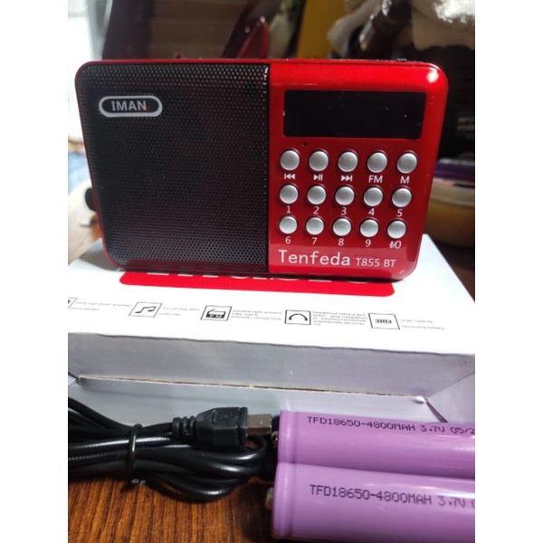 Máy-Loa-Đài,T855 +2Pin-Có Hỗ Trợ Bluetooth+ghi âm+Radio đài Fm.