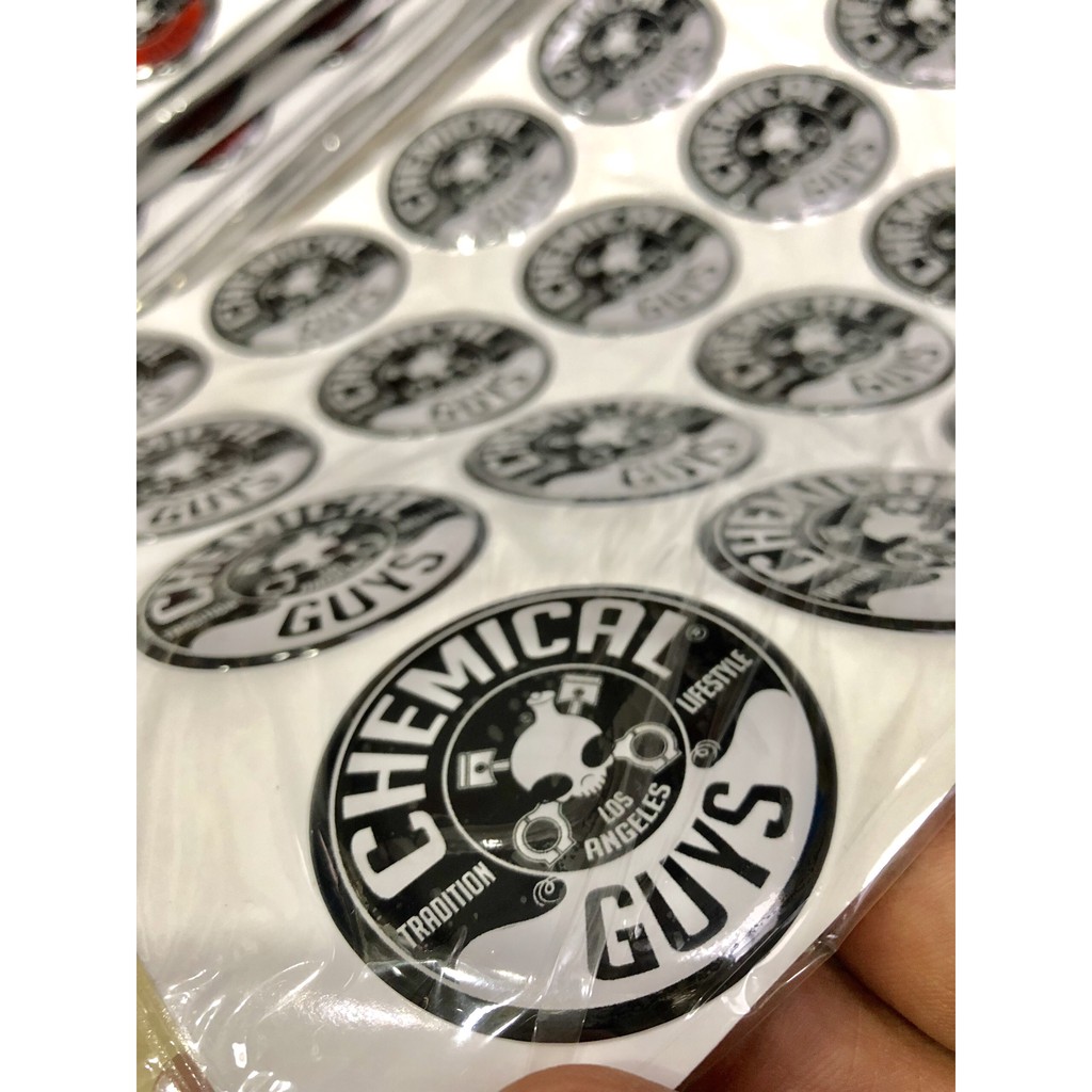 Bộ 6 Logo Decal Đổ Nhựa Cao Cấp Chemical Guys Quy Cách Tròn 50mm NH00550