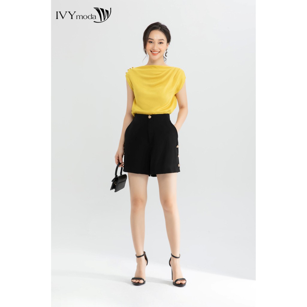 [NHẬP WABRTL5 GIẢM 10% TỐI ĐA 50K ĐH 250K ]Quần sooc nữ 6 khuy IVY moda MS 20M6442
