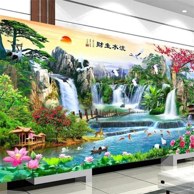 Sale Tranh thêu chữ thập phong cảnh FJ0799 194x80cm