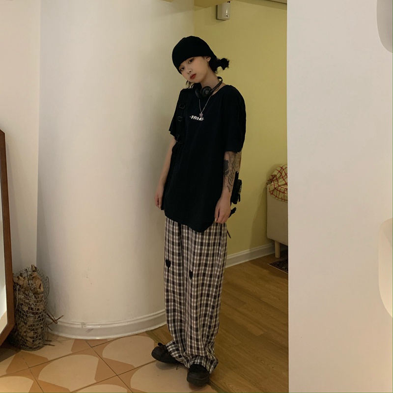 Quần ống rộng Sọc Caro 3 Màu Sắc Thời Trang Cao Cấp Cho Nữ