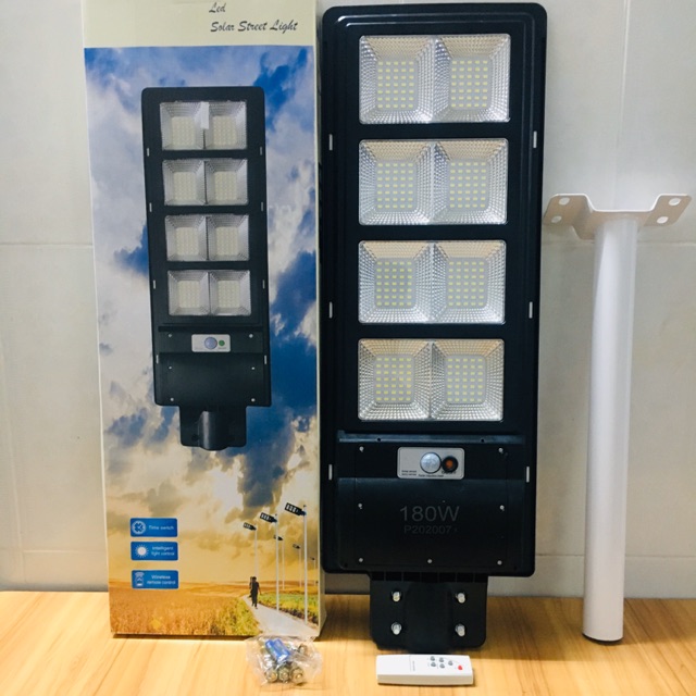 Đèn năng lượng mặt trời liền thể 180W , 2 chế độ sáng tự động , remote điều chỉnh sáng liên tục | BigBuy360 - bigbuy360.vn