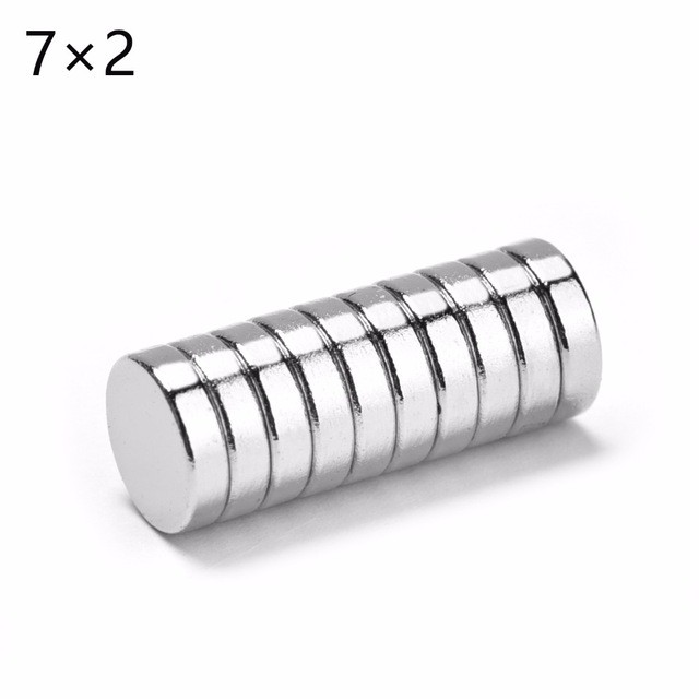 Nam châm viên tròn 7x2mm - Round magnet 7x2mm, loại nam châm trắng đất hiếm lực hút mạnh