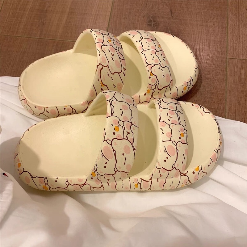 Dép Xốp Hoạ Tiết Gấu Dễ Thương Kiểu Dáng Sandal Chất Nhẹ Dẻo Mang Êm Chân FREESHIP50K beechanstore