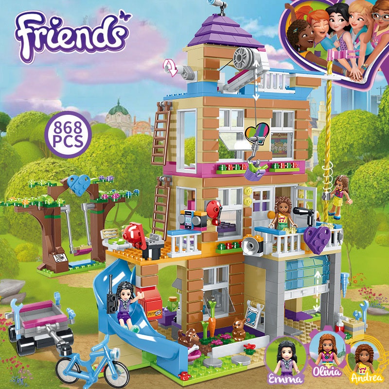 Đồ chơi lắp ráp lego friends ngôi nhà tình bạn lego bé gái Model 3012 với 868 mảnh ghép