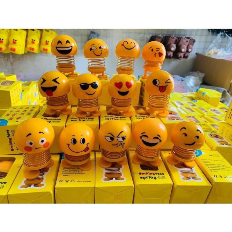 Trọn Bộ 6 Thú nhún emoji con lắc lò xo biểu cảm gương mặt loại 1( không trùng mẫu )