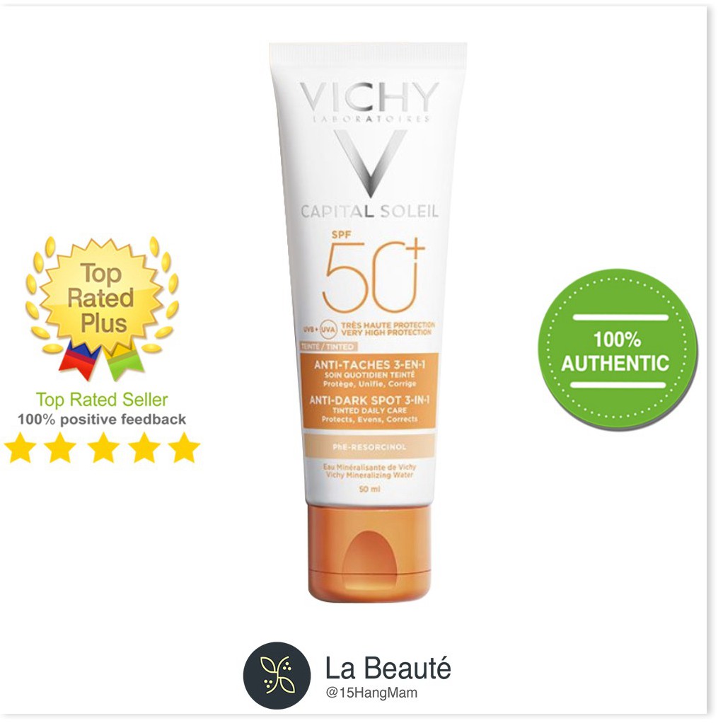 [Mã giảm giá mỹ phẩm chính hãng] VICHY Idéal Soleil Anti Taches Anti Dark Spots Spf 50+ - Kem Chống Nắng Mẫu Mới 50ml