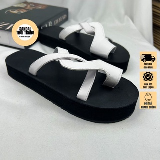 Dép sandal nữ xỏ ngón quai chéo bassic đế cao 3cm sandalthoitrang