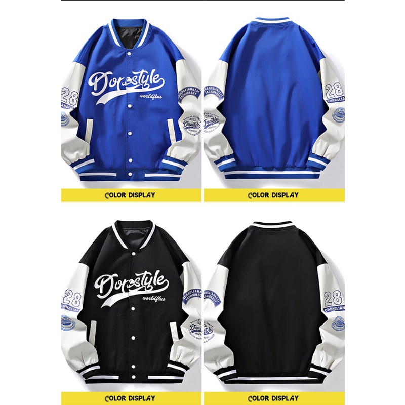 Áo Khoác unisex thể thao bomber Bóng Chày Dáng Dài Rộng Chống Thấm Nước Thời Trang Mùa Thu Cho Nam Và Nữ