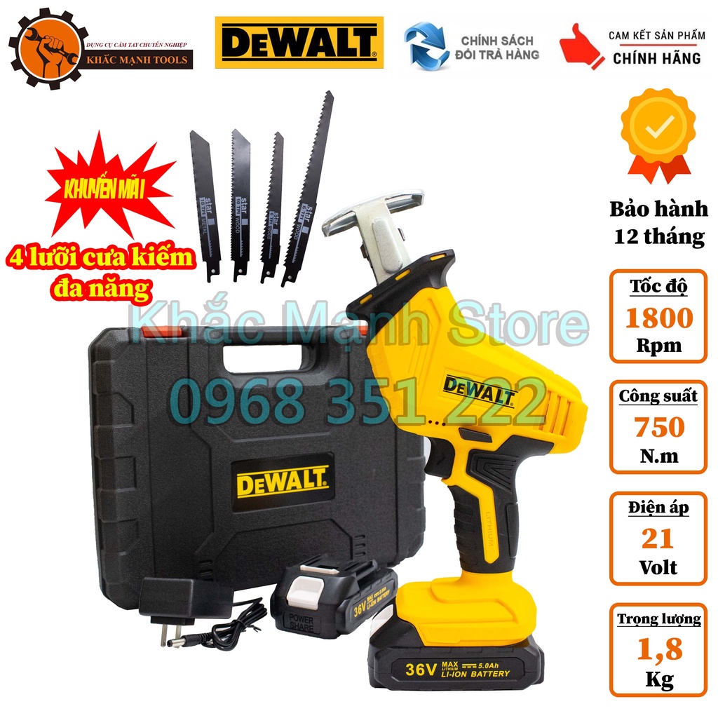 Máy Cưa Kiếm DeWalt 36V Tặng Kèm 4 Lưỡi Dự Phòng