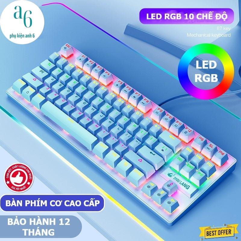Bàn Phím Cơ K2 Pro - Bàn Phím Cơ Máy Tính Chuyên Game Có 10 Chế Độ Màu Blue Switch - Bảo hành 12 tháng