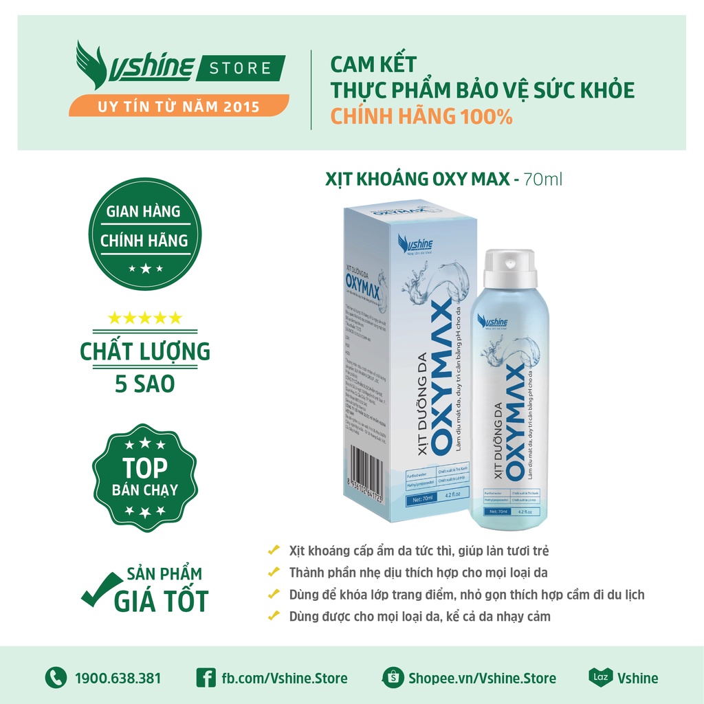 Xịt dưỡng da OXY MAX - Cấp ẩm, dưỡng da