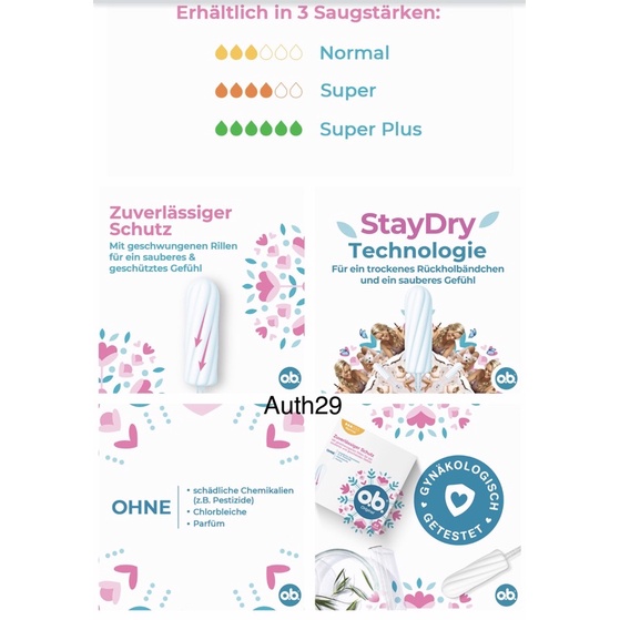 Tampon OB,JESSA  Đức 🇩🇪