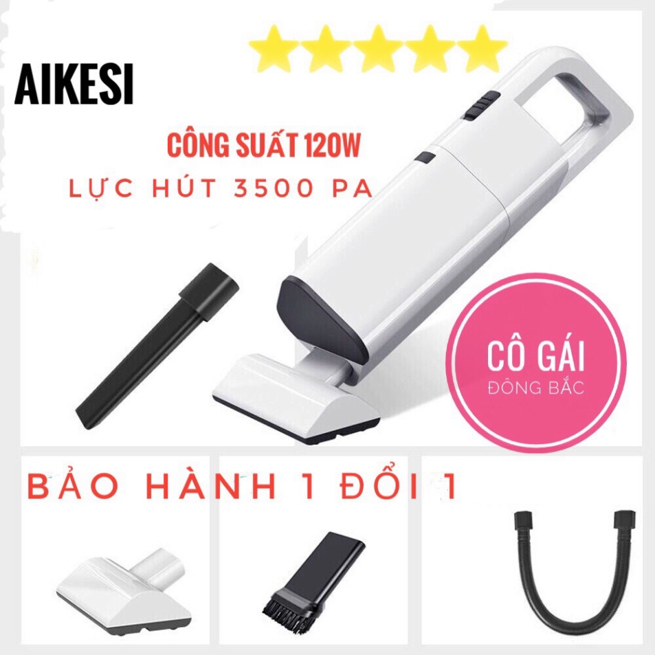 Máy hút bụi cầm tay không dây AKESI 120W, máy hút bụi mini lực hút siêu mạnh [ SẠC PIN]