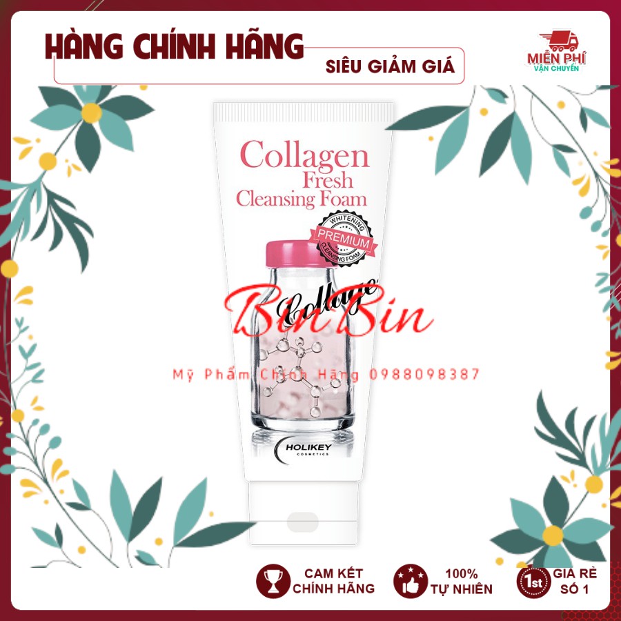 [Hàng Nhập Khẩu] Sữa rửa mặt trắng da - sữa rửa mặt bổ sung Collagen Holikey Hàn Quốc 100ml [Cam Kết Hàng Chuẩn].