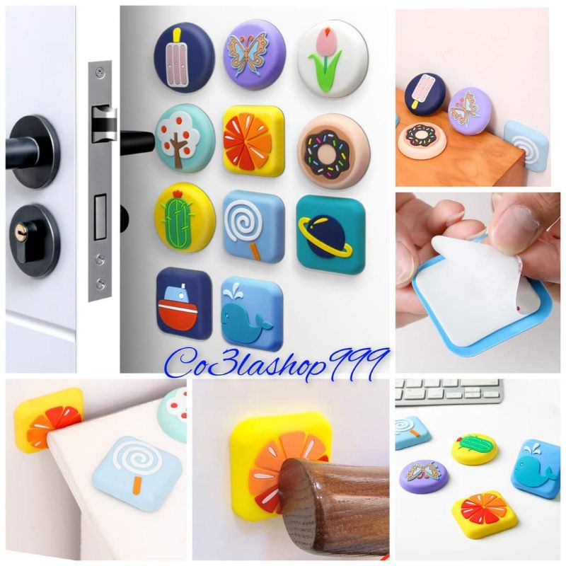 Miếng đệm silicone chặn cửa, tủ, bàn ghế chống ồn,chống trầy xước (1CÁI), dán trên gạch men