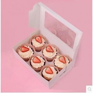 Hộp Cupcake 6 (Set 5 hộp), giấy invory cao cấp dày, xịn