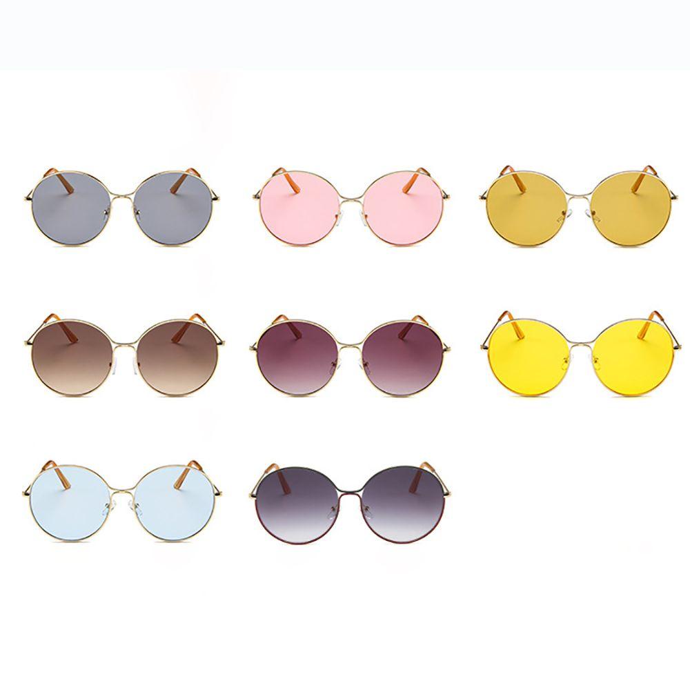 IVORY Kính Mát Gọng Kim Loại Tròn Chống Tia UV Chống Bức Xạ Phong Cách Hàn Quốc Cho Nữ