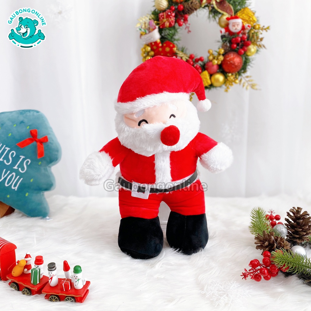 Gấu Bông Ông Già Noel Đứng Cao Cấp Siêu Dễ Thương Kích Thước 45cm