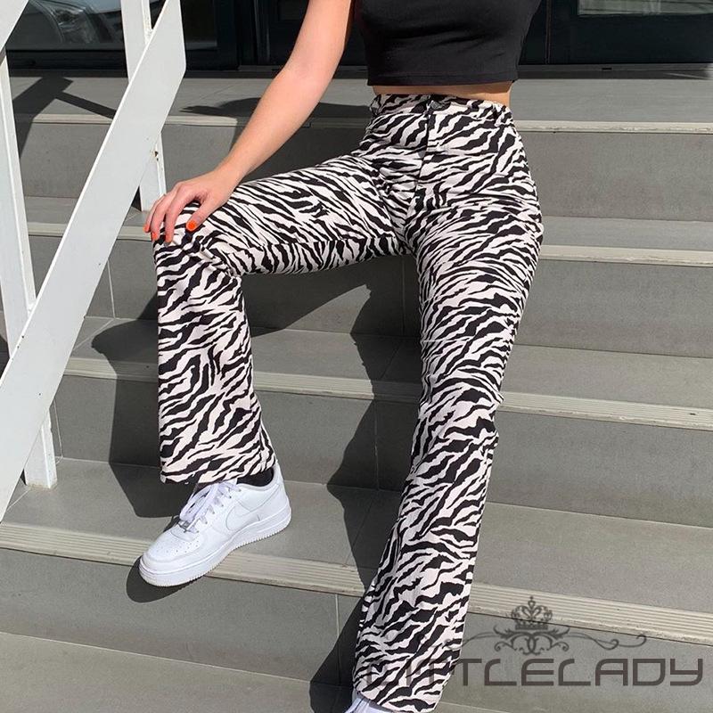 Quần Dài Nữ Lưng Cao In Họa Tiết Ngựa Vằn Thời Trang | BigBuy360 - bigbuy360.vn