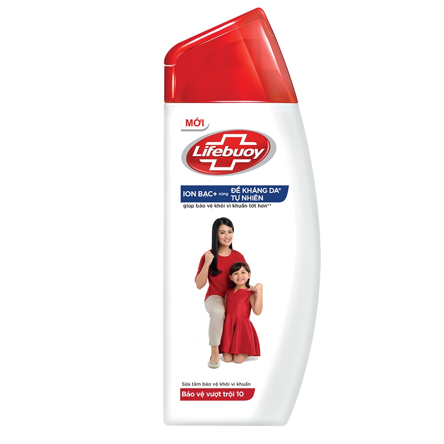 Sữa tắm Lifebuoy Bảo vệ vượt trội 10/ Chăm sóc da chai 250g