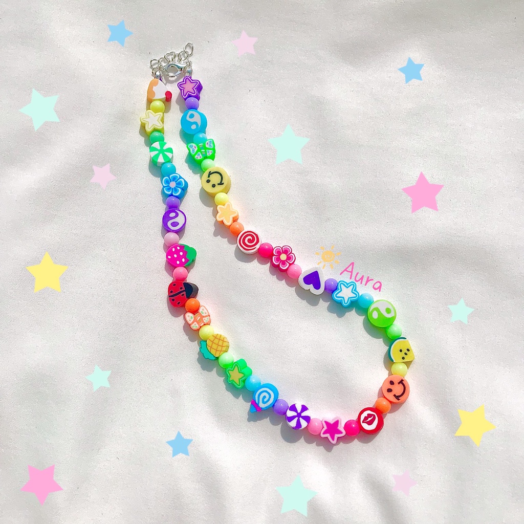 Vòng cổ Rainbow mix ngẫu nhiên Handmade bởi Aura