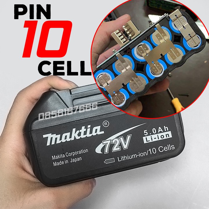 Máy Siết Bulong Không Chổi Than Makita 72V - Máy Bắt Vít - Pin khủng 10 Cell - Tặng 5 đầu khẩu