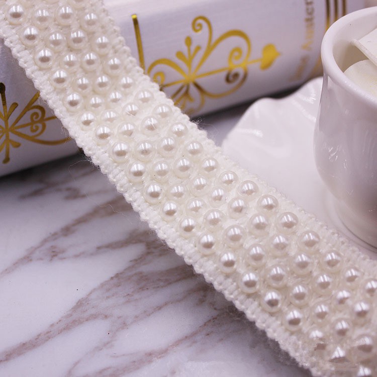 FREESHIP ĐƠN 99K_ Dải dây ruy băng chiffon có đính ngọc trai giả
