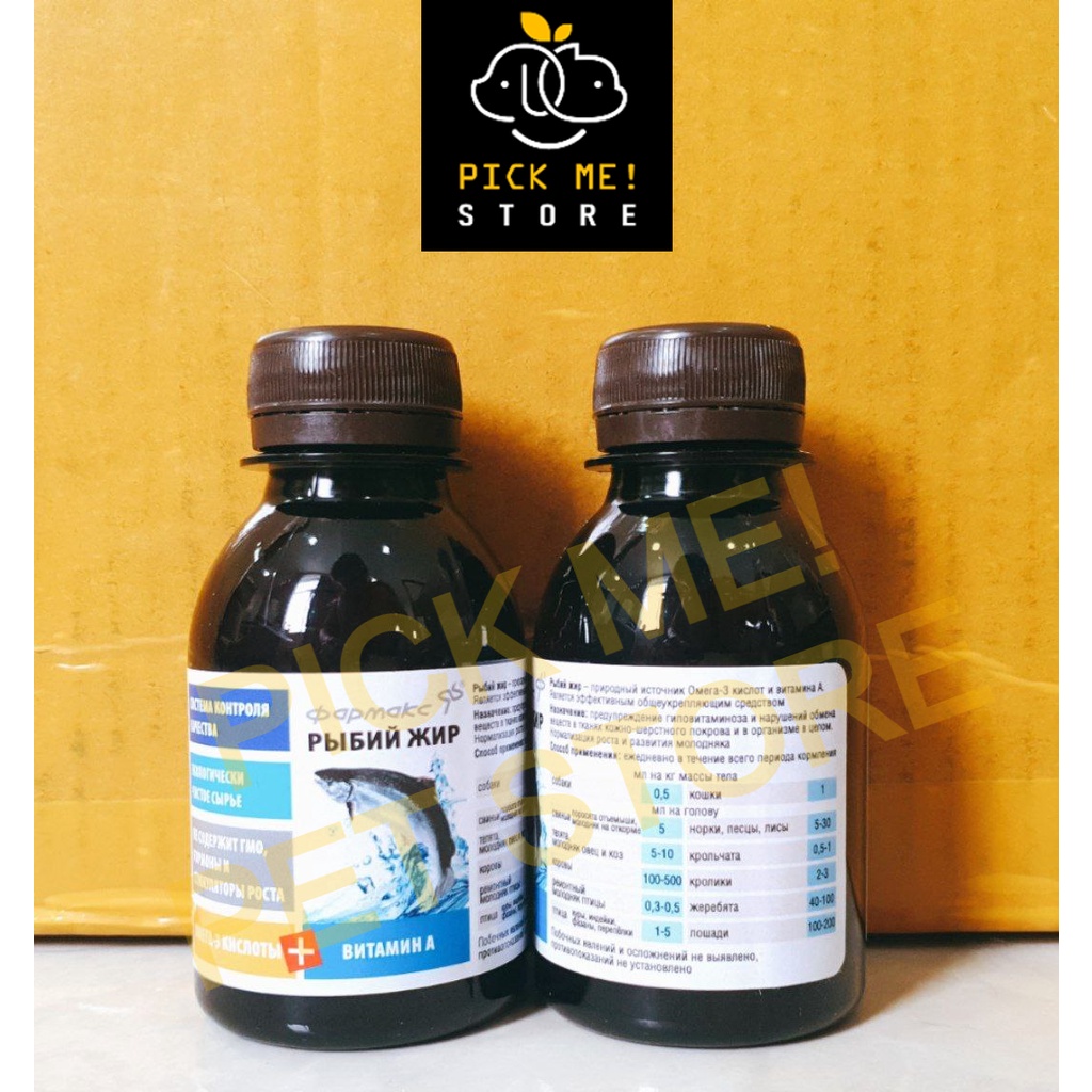 [Chai 100ml] Dầu cá hồi FARMAX | FARMAKS - Dưỡng Da Lông, Phục Hồi Lông, Bổ Sung Đề Kháng Cho Chó Mèo - Nhập Nga