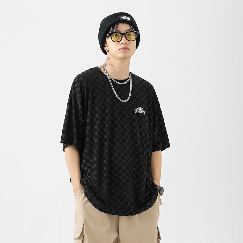 Áo thun AOKANG tay ngắn cổ tròn thêu họa tiết phong cách Nhật Bản thời trang mùa hè cho nam