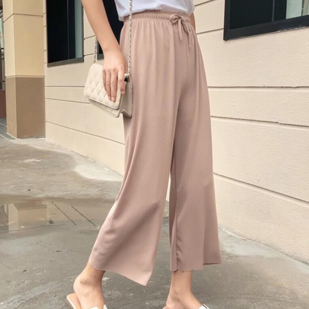 Quần ống suông rộng culottes gân tăm mềm mát | BigBuy360 - bigbuy360.vn