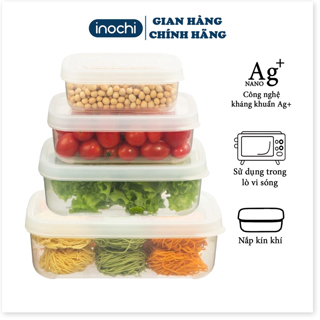 Hộp nhựa đựng thực phẩm , Set 3 Hộp Hokkaido inochi đựng cơm Giữ Nhiệt Văn Phòng