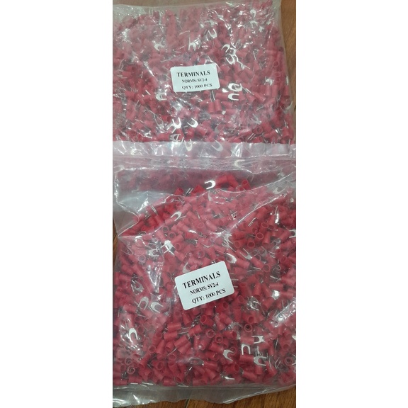 100 chiếc Đầu cos/ cốt tròn bọc nhựa RV1.25-4S/5S/6/8 và RV2-4S/5S/6 R3.5-5 R5.5-4