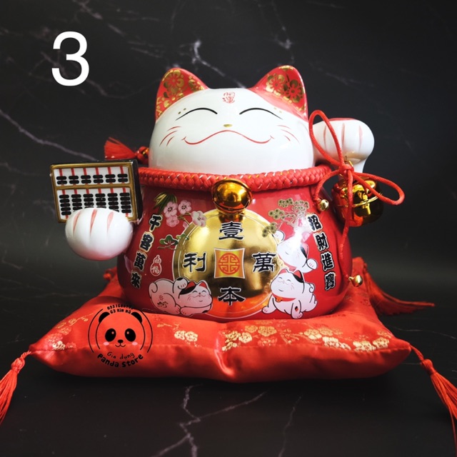 Nhập mã  giảm 25%. Mèo thần tài cỡ đại, mèo may mắn  Maneki Neko loại 22cm