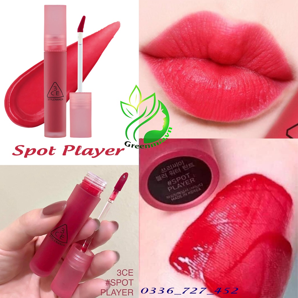 Son Kem Lì 3CE Blur Water Tint Spot Player - Màu Đỏ Hồng 4.6g Mềm Mịn Lâu Trôi
