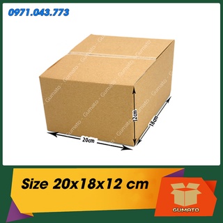 Size 20x18x12 cm, hộp giấy thùng carton gói hàng tại Gumato (Mã số P55)