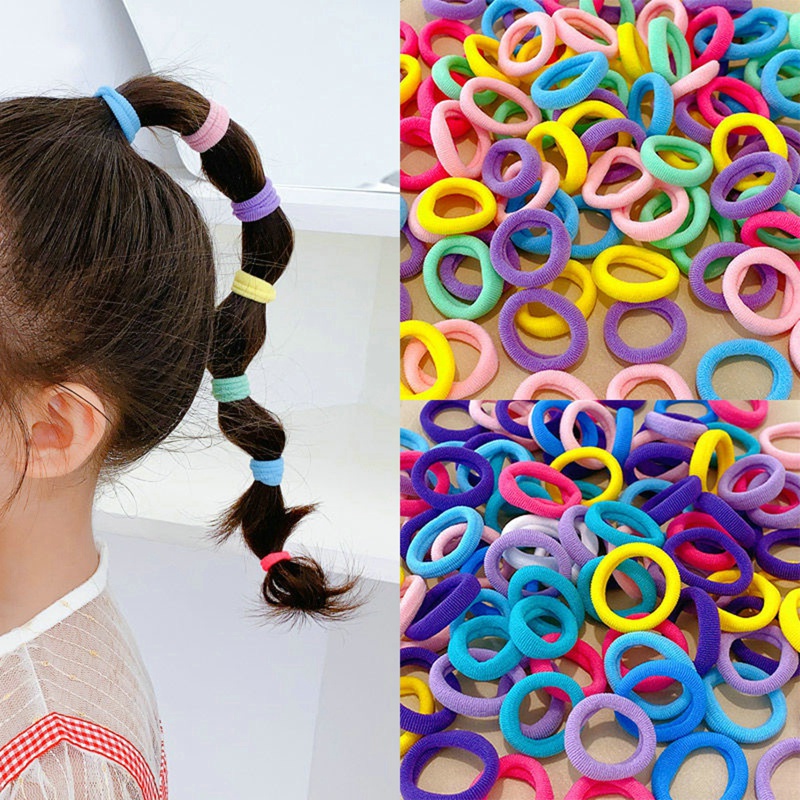 Dây Buộc Tóc Nylon Co Giãn Nhiều Màu Sắc Ngọt Ngào Cho Bé Gái