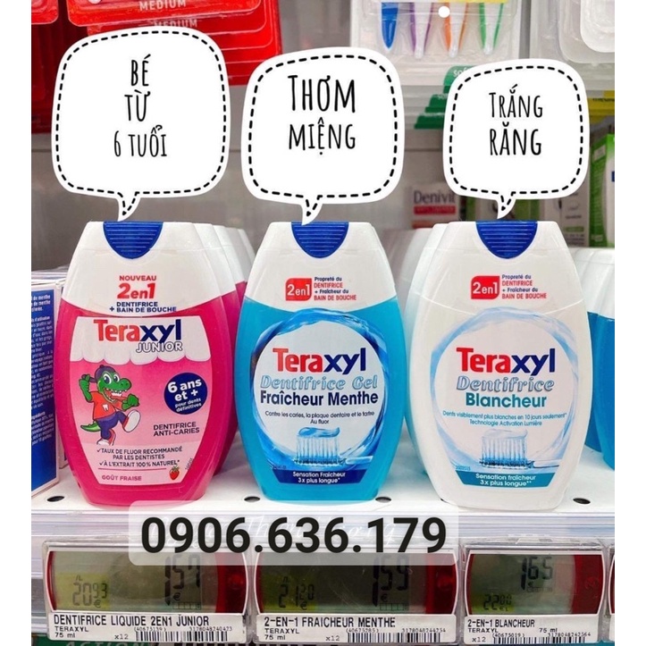 KEM ĐÁNH RĂNG TERAXYL BLANCHEUR 2IN1 LÀM TRẮNG (Hàng Pháp)