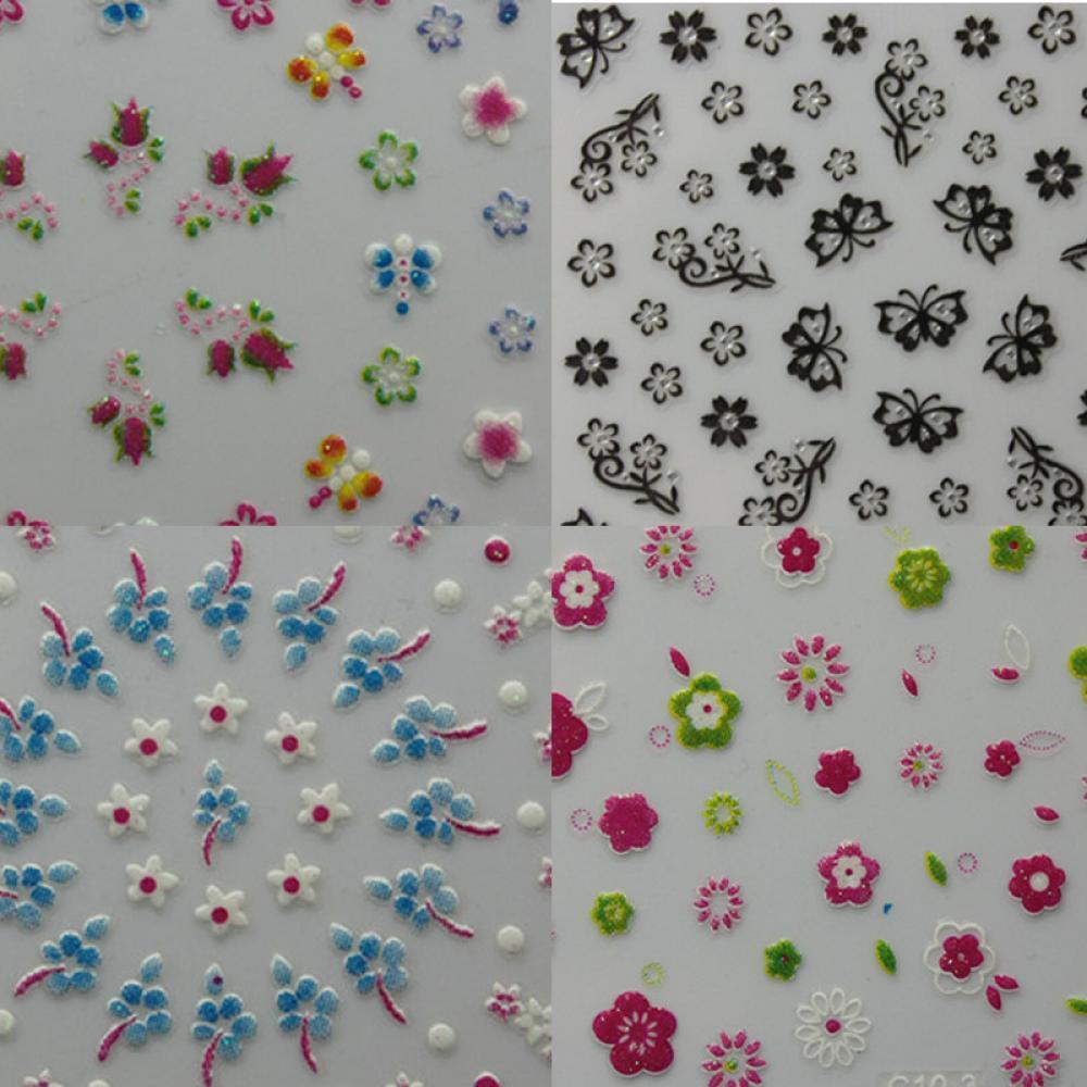 [Hàng mới về] Set 10 tờ nhãn dán chuyển thiết kế móng 3D trang trí nail nghệ thuật màu ngẫu nhiên