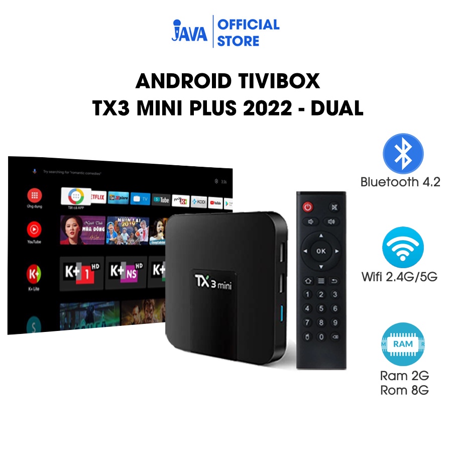 Androi Tivi Box mini TX3 - Android ATV10 - dùng cho máy chiếu, tivi - cấu hình mạnh mẽ