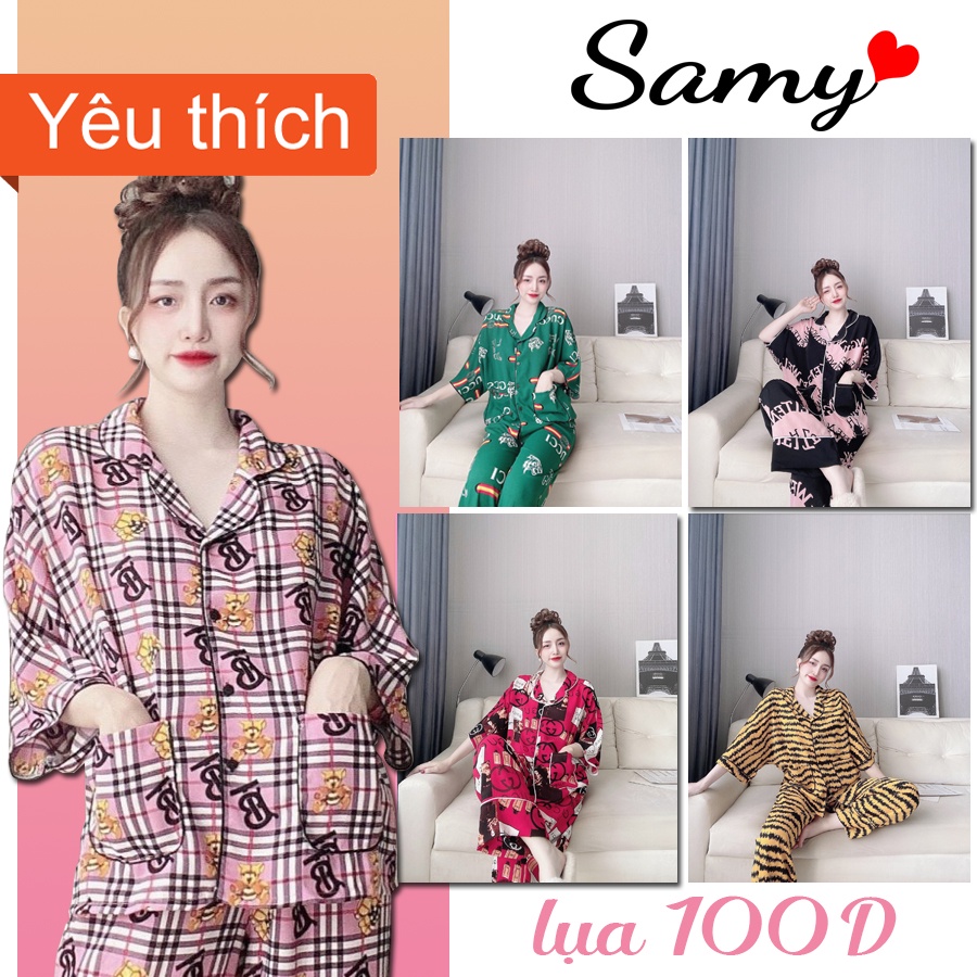 Đồ bộ Pijama nữ tay cánh dơi lụa 100D freesize 72kg