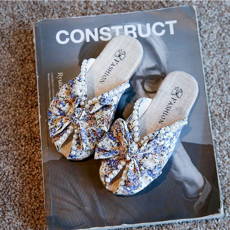 Dép xỏ ngón đính nơ và ngọc trai dễ thương cho bé gái 3-18 tuổi