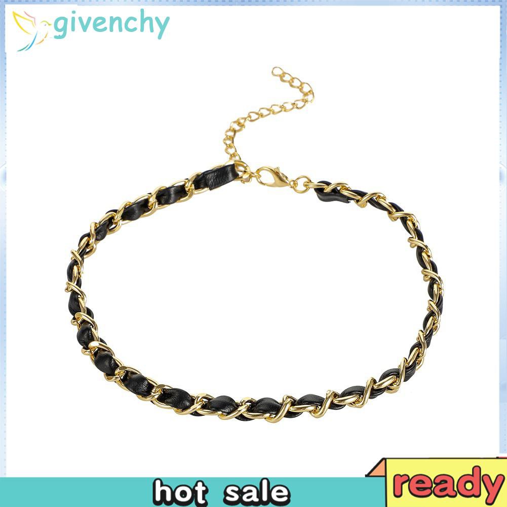 Vòng Cổ Choker Mini Làm Từ Da Pu Phong Cách Hiphop