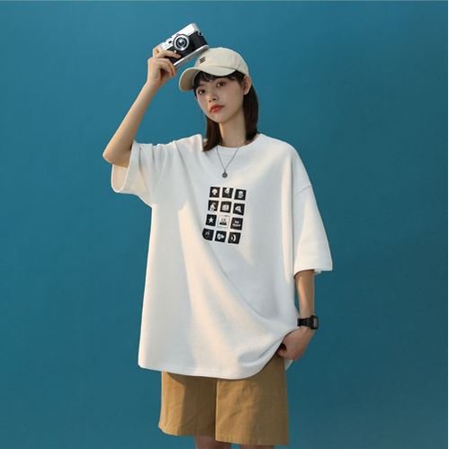 Áo Thun Icon 12 ô 3158 PEONYB Nữ  🌸 Phông form rộng tay lỡ hssv, in hình vintage cá tính Ulzzang 🌸