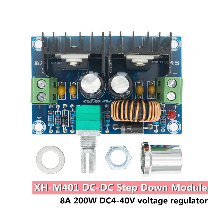 Mô Đun Hạ Áp Xh-m401 Dc-Dc Xl4016E1 Pwm 4-40V Xuống 1.25-36V 8A 200W