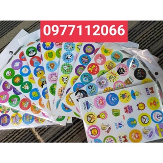 10 túi Sticker khen thưởng học sinh - lời khen Tiếng Anh