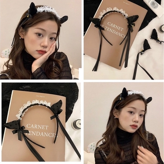 Băng đô cài tóc phối ren phong cách lolita xinh xắn cho nữ